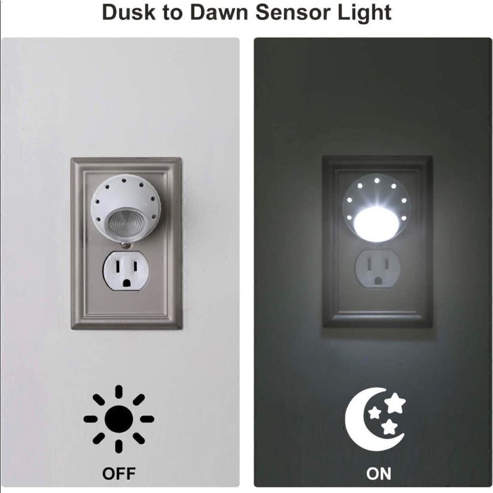 COPY 2-Automatic Plug in Light Sensor Night Light Warm White LED Bedroom Light …